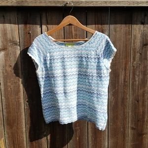SIGRID OLSEN Multi-Color Crochet Top